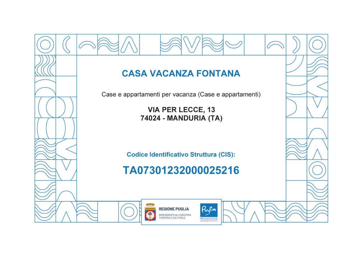 מנדוריה Casa Vacanza Fontana מראה חיצוני תמונה